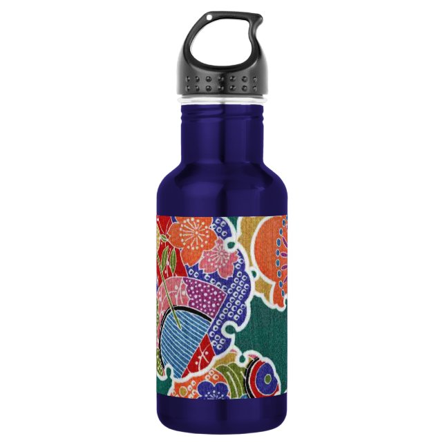 Garrafa Têxtil KIMONO Japonês, Padrão Floretal (Frente)