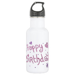 Garrafa Texto de Aniversário Feliz Reproduzido