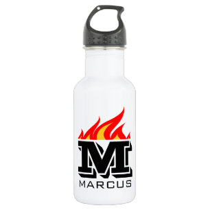 Garrafa Texto inicial do monograma do nome personalizado