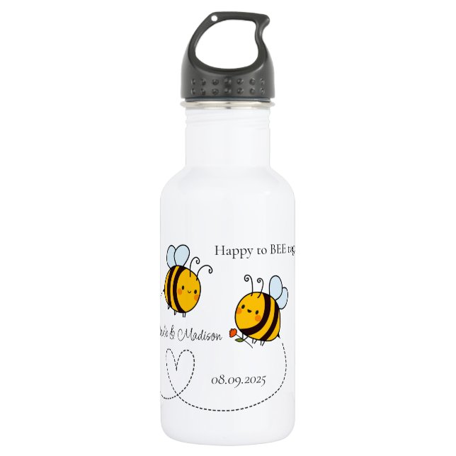 Garrafa Texto Personalizado Abelhas Felizes (Frente)