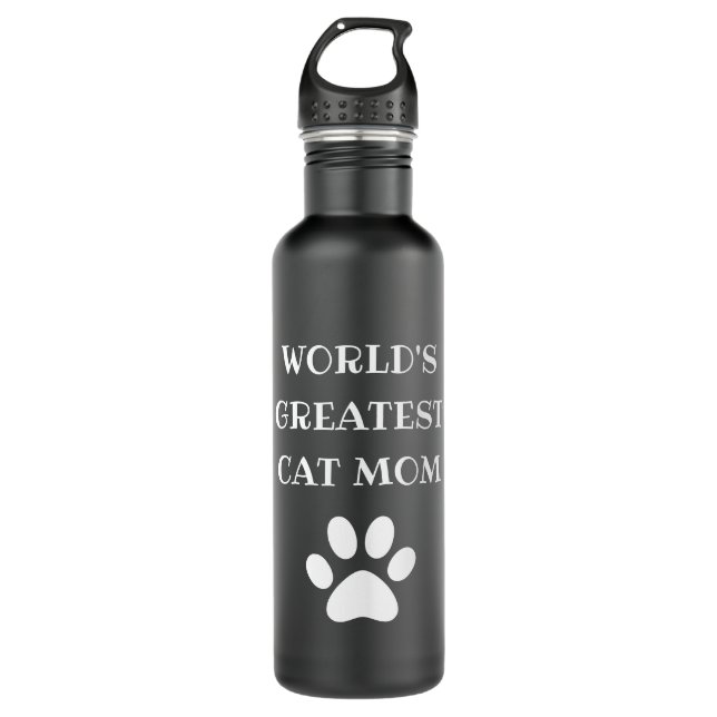 Garrafa Texto personalizado da maior Cat Mãe do Mundo Pers (Frente)