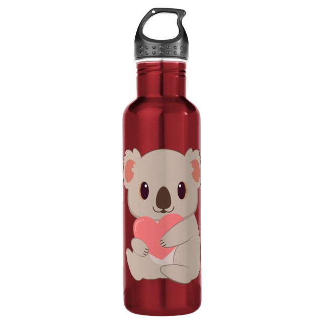 Garrafa Texto personalizado e nome com amor Koala (Frente)