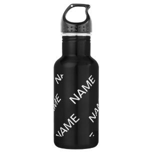 Garrafa Texto Personalizável Preto e Branco Moderno e Ou
