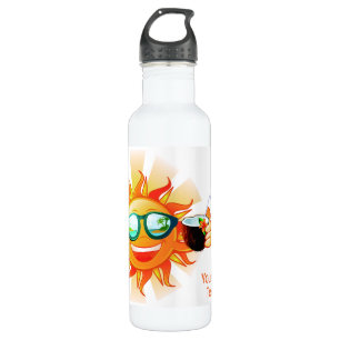 Garrafa Texto Tropical Sun Personalizado