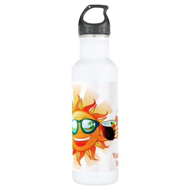 Garrafa Texto Tropical Sun Personalizado (Frente)
