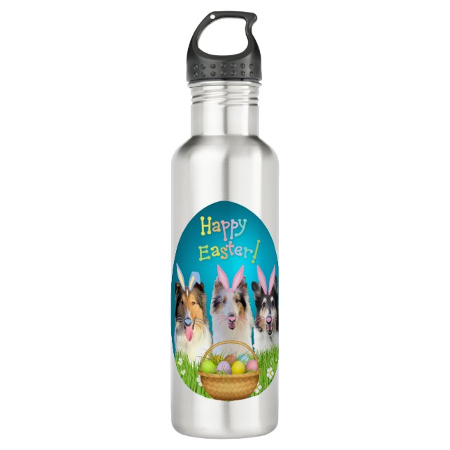 Garrafa Three Collie Easter Bunny  (Frente)