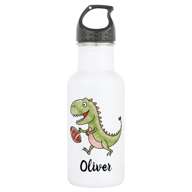 Garrafa Tiny Trex Jogando Futebol Personalizado (Frente)