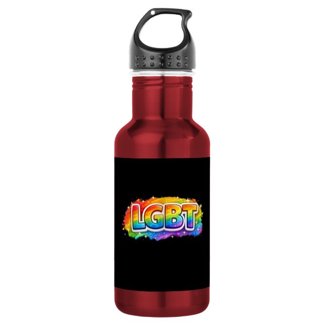 Garrafa Tipografia Arco-Íris LGBT (Frente)