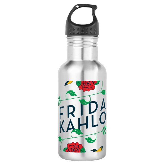 Garrafa Tipografia floral de Frida Kahlo | (Frente)