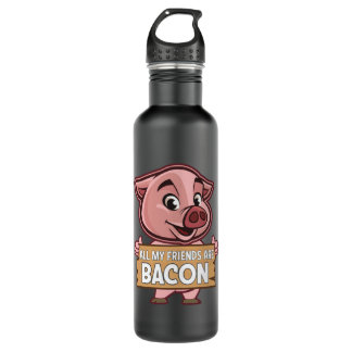 Garrafa Todos Os Meus Amigos São Bacon Engraçados Carne De
