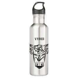 Garrafa Touro Tribal Negro e Branco / Ox