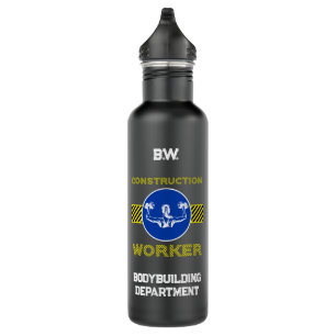 Garrafa Trabalhadora de Construção de Sinais Azuis