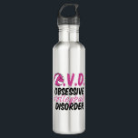 Garrafa Transtorno Obsessivo de Voleibol<br><div class="desc">Engraçado Distúrbio Obsessivo De Voleibol. Um presente fofo de vôlei ou de treinador com uma bola bonito,  rosa e branca,  para um jogo de vôlei de interior ou de praia.</div>