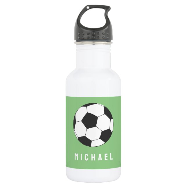 Garrafa Trendy Soccer Ball Futebol Personalizado Verde (Frente)