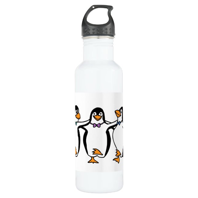 Garrafa Três Pinguins Dançantes (Frente)