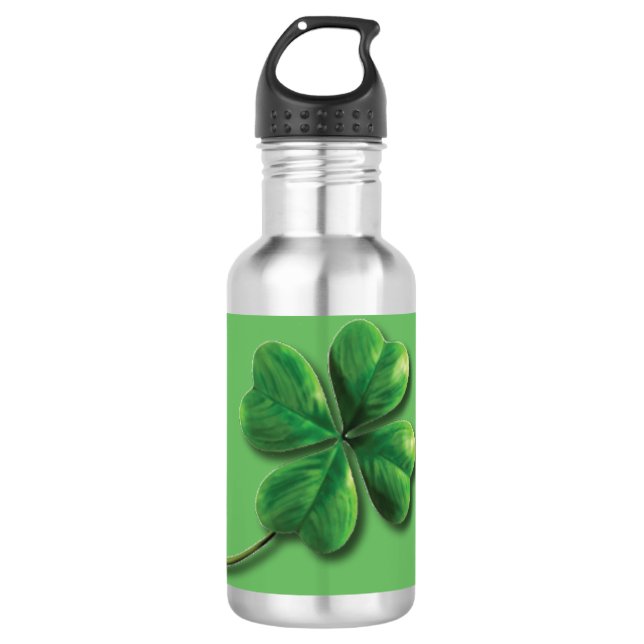 Garrafa Trevo Irlandês Verde Moderno (Frente)