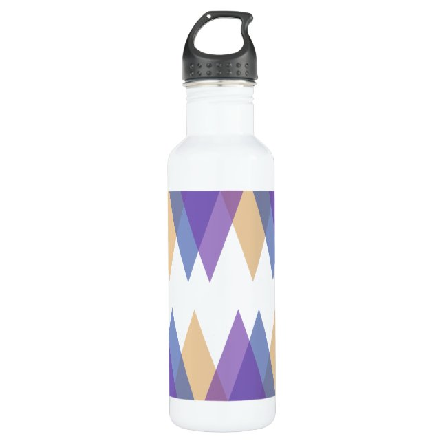 Garrafa Triângulos roxos, azuis e amarelos (Frente)