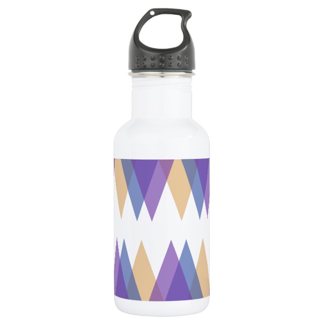 Garrafa Triângulos roxos, azuis e amarelos (Frente)