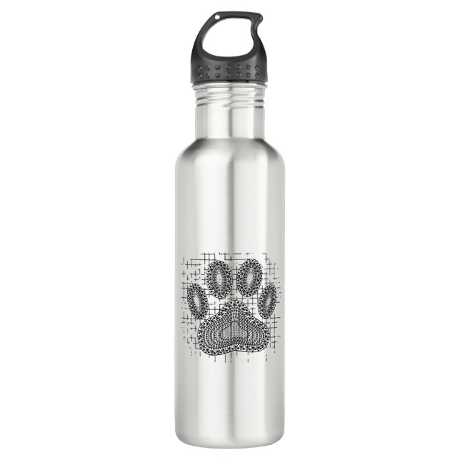 Garrafa Tribal Dog Paw Imprimida Em Fundo Distinto (Frente)