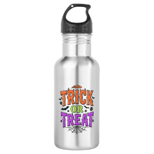 Garrafa Trick Halloween Treat Funny Spider Web Retro_1