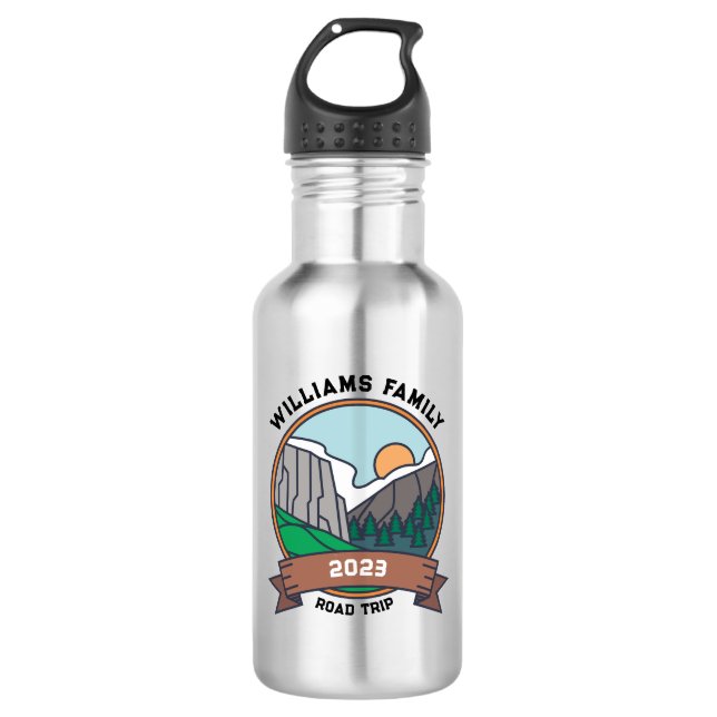 Garrafa Trilha de Reunião da Família Personalizada Montanh (Frente)