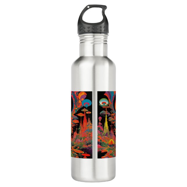 Garrafa Trippy Vintage 1960s Psychedelic Retro Artwork (Frente)