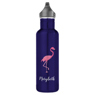 Garrafa "Tropical Flamingo" Personalizado Matte Azul