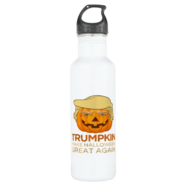 Garrafa Trumpkin Halloween Engraçado Clássico (Frente)