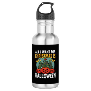 Garrafa Tudo o que Quero no Natal é o Design de Halloween