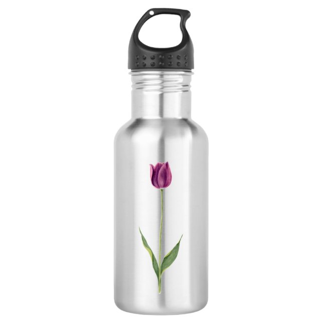 Garrafa Tulipa Roxa Elegante Personalizada (Frente)