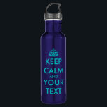 Garrafa Turquesa KeepCalm | Personalizable<br><div class="desc">Design de KeepCalm | Personalizable do azul de turquesa. Customizável bonito para esportes e acampamento.</div>