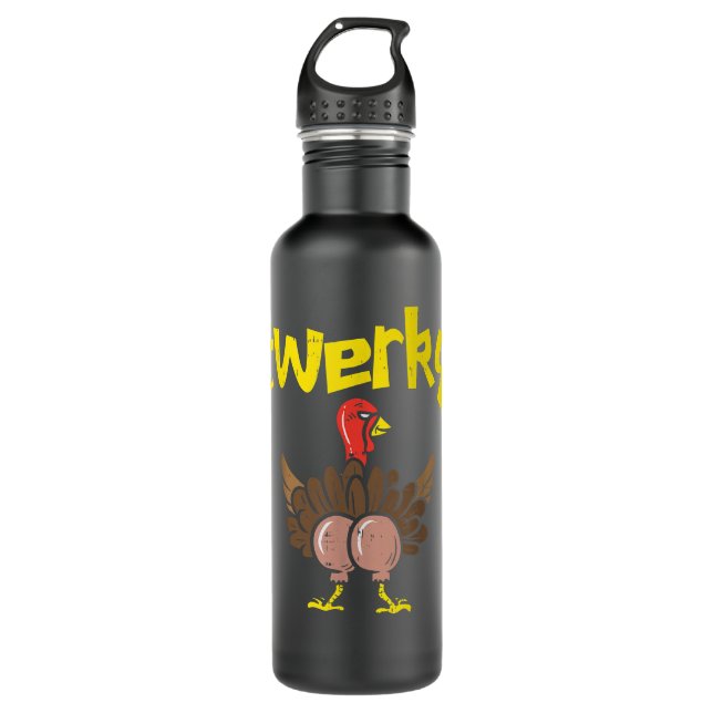 Garrafa Twerky Turkey Bumbum Engraçado Ação de Graças Danç (Frente)
