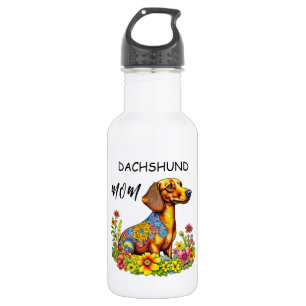Garrafa Um belo cartoon AI Dachshund Mãe