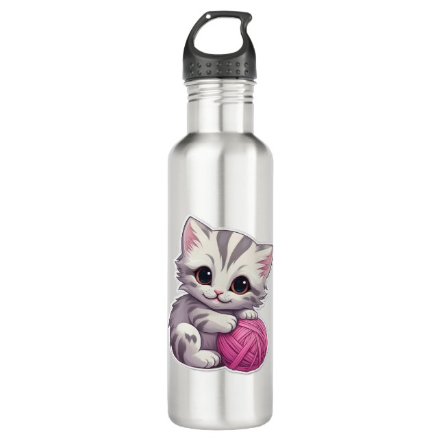 Garrafa Um Gato Bravo e Sua Bola de Fios (Frente)