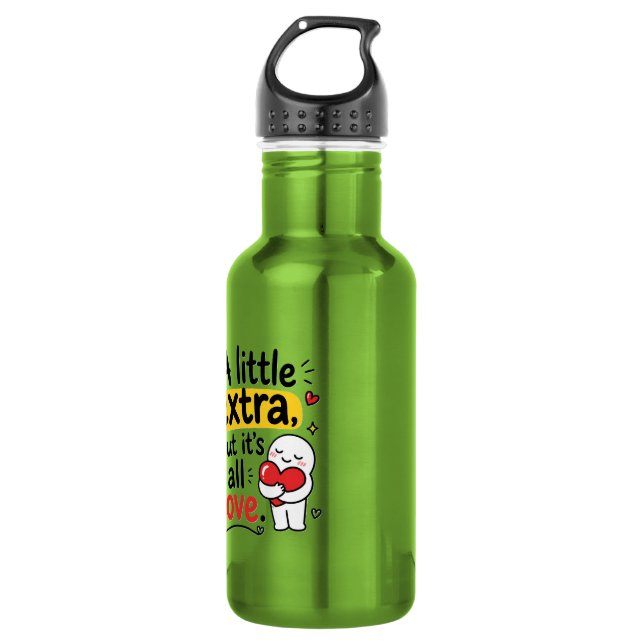 Garrafa Um Pouco Extra Mas Todo Amor Design Fofo (Frente)