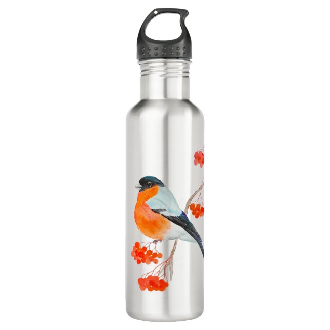 Garrafa Um touro engraçado em um galho de árvore (Frente)