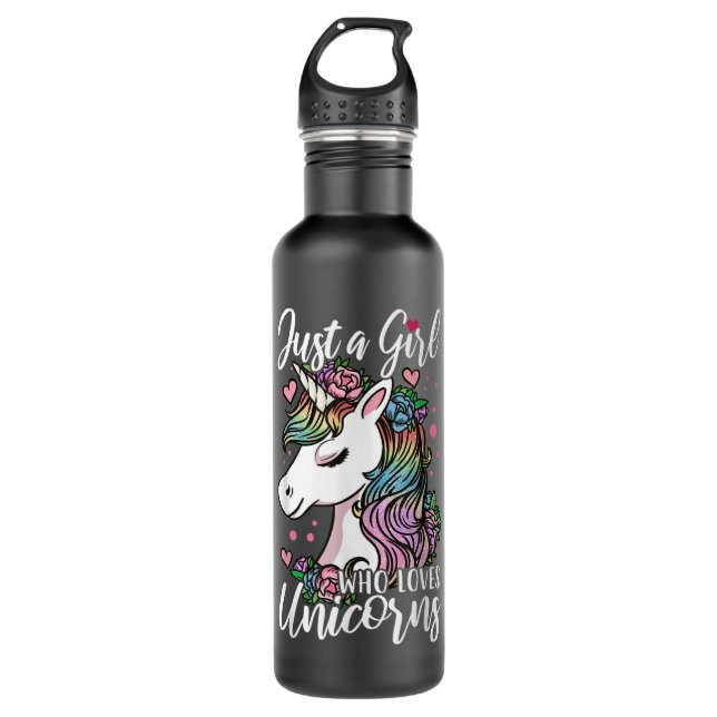 Garrafa Unicorn Just a Girl Who Loves Unicorns 141 (Frente)