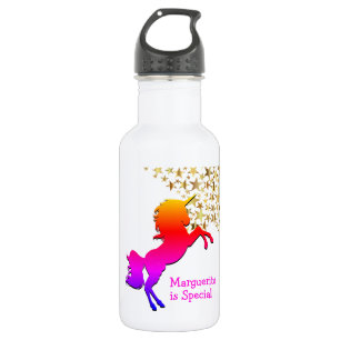 Garrafa UNICÓRNEO Rosa Estrelas Personalizado