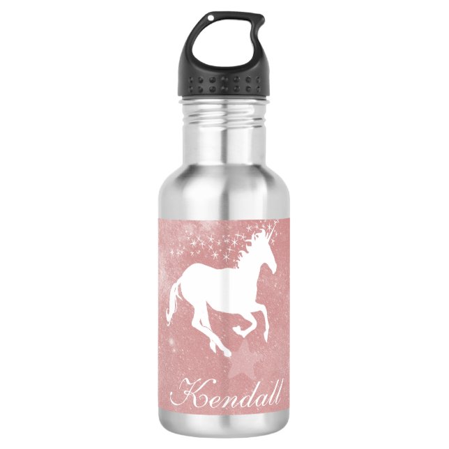 Garrafa Unicórnio Rosa Personalizado (Frente)