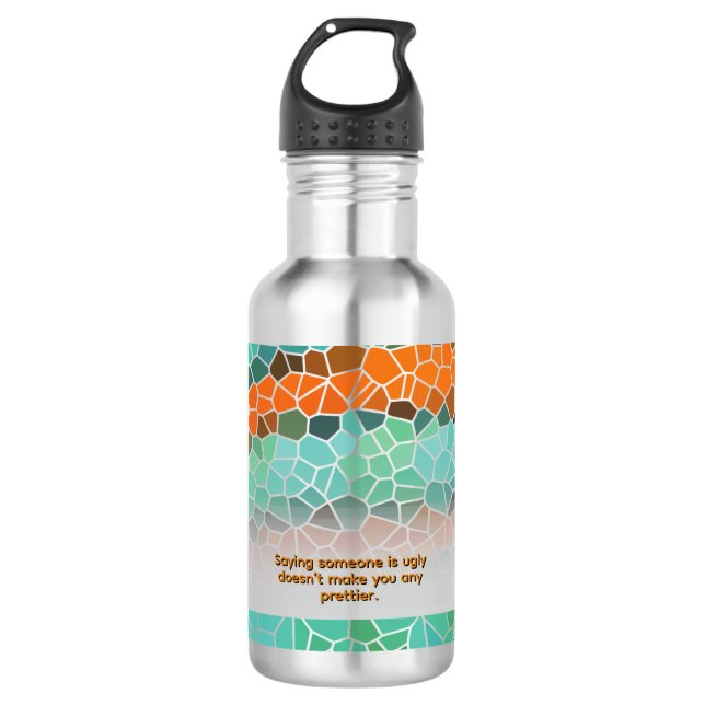 Garrafa Unique Colorful Triangle Pattern & Quotes (Frente)