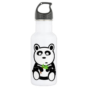 Garrafa Urso de panda bonito que come as folhas do bambu