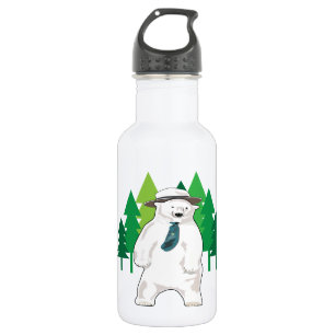 Garrafa urso polar na floresta
