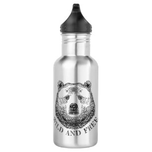 Garrafa Urso, Selvagem E Gratuita, Ilustração Desenhada À 