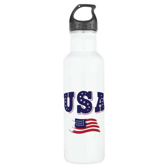 Garrafa USA Soccer Fan Jersey Mostra Bandeira Americana (Frente)