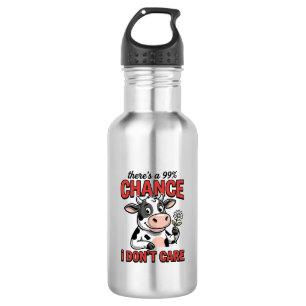 Garrafa Vaca Engraçada Chance Eu Não Cuido Vintage