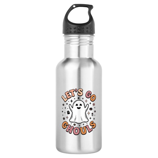Garrafa Vamos Lá Espíritos Halloween Cute Fantasma  (Frente)