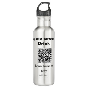 Garrafa varrão QR scan para pagar uma bebida ao noivo padr