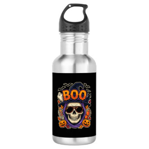 Garrafa Vector de Óculos de Sol Crânio Boo do Halloween