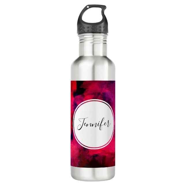 Garrafa Vermelho escuro e roxo, preto e Abstrato moderno (Frente)