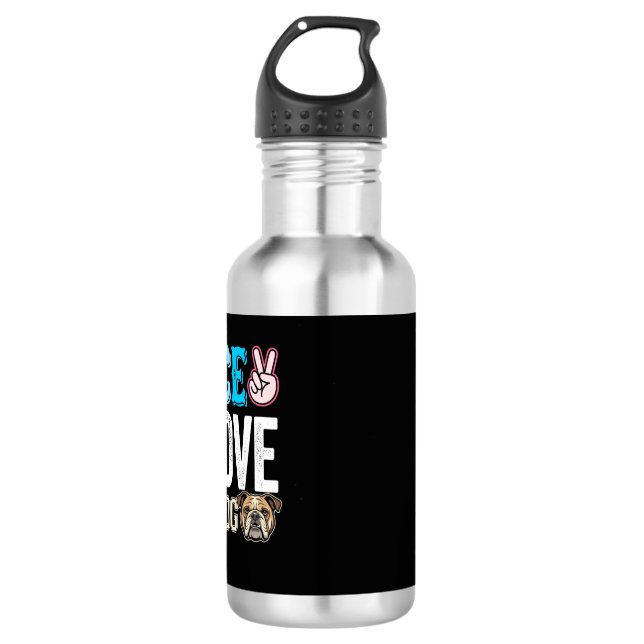 Garrafa Vetor Bulldog Paz Amor (Frente)